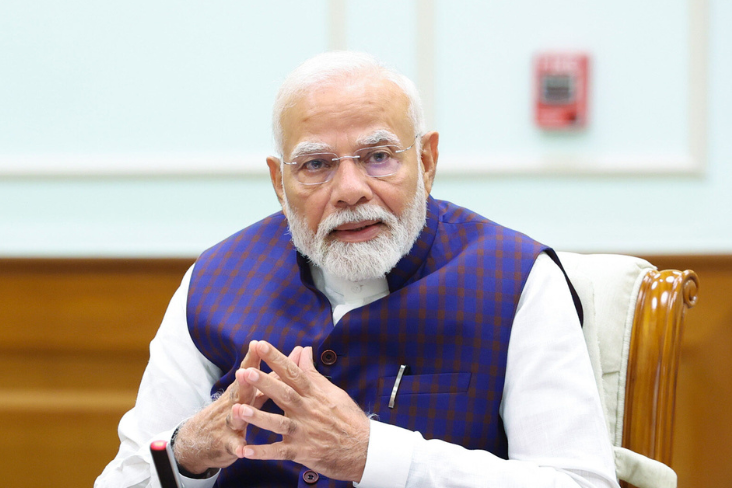 Indian Prime Minister Narendra Modi appearing appearing in New Delhi, September 2024